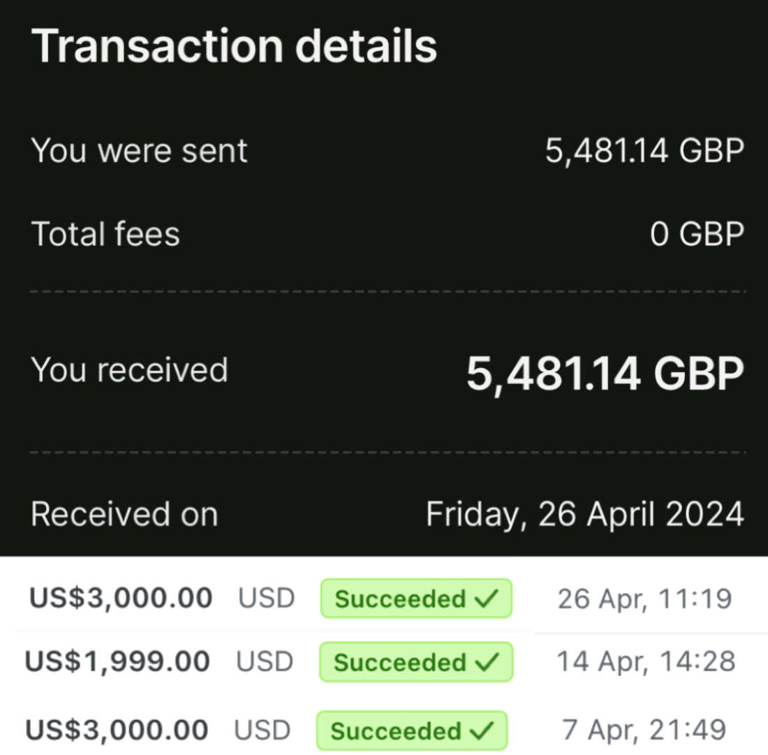 real payments landing in the bank